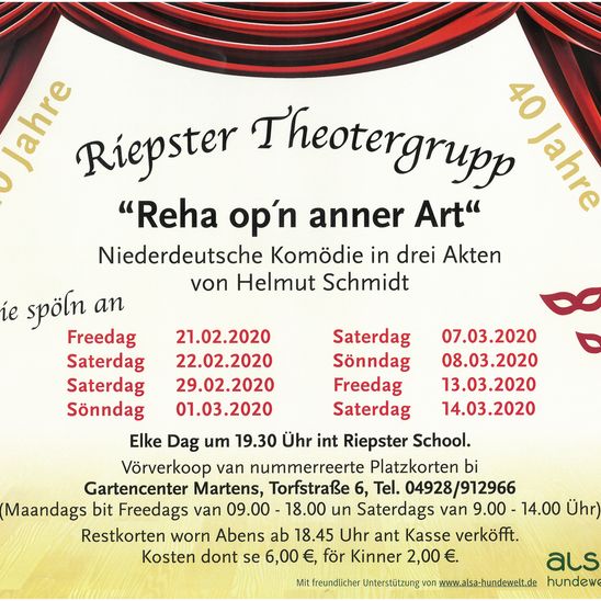 Aufführungen der plattdeutschen Theatergruppe Riepe